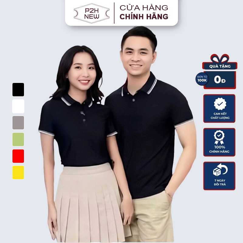 Áo Polo Unisex Nam Nữ P2H NEW Form chuẩn PL01