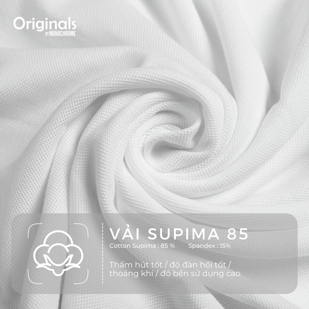 Áo polo đôi nam nữ POLMAN phối bo dệt viền Cotton Supima cao cấp OG9 - MONOCHROME