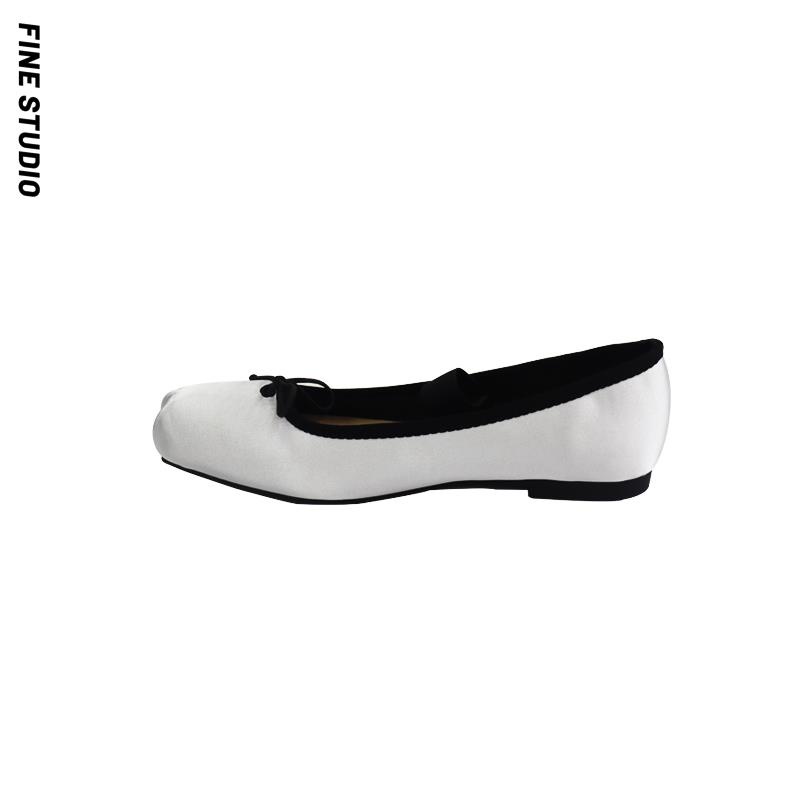 Giày Múa Ba Lê Đế Phẳng Quai Dây Satin Phong Cách Retro Mùa Hè Mới 2023 Dành Cho Bạn Nữ