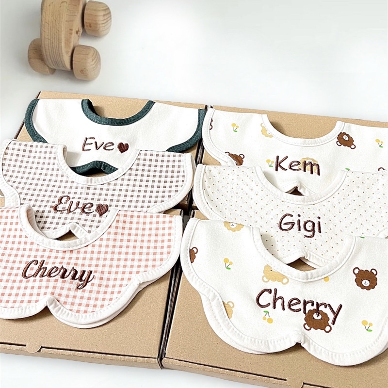 Yếm Bunnie Blossom Hàn Quốc thêu tên cho bé 🐻
