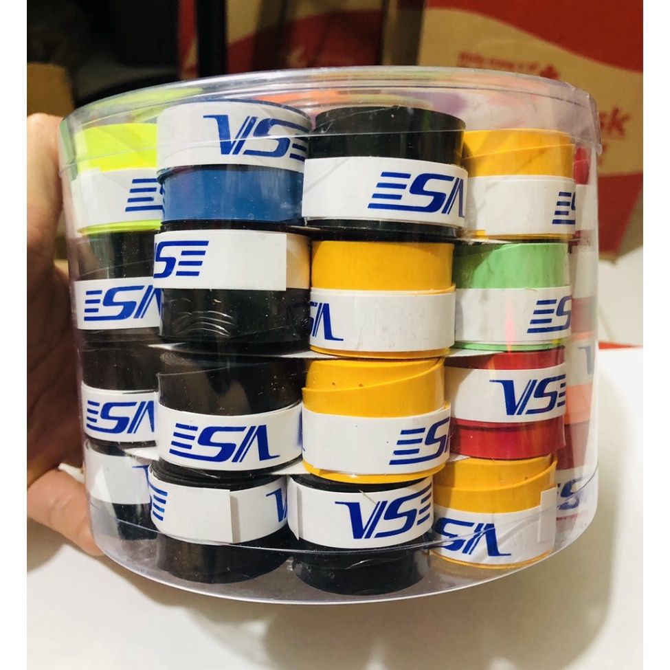 Combo 5 chiếc Quấn cán vợt cầu lông VS002 êm, thấm mồ hôi, có vân bám, nilong bọc ngoài