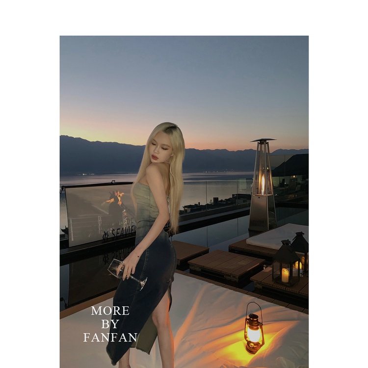 Đầm Denim Dài Dáng Ôm Thời Trang Mùa Xuân Xinh Xắn Cho Nữ