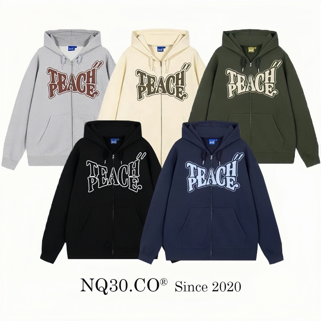 Áo Khoác Nỉ Hoodie Zip EA Bông Và Chân Cua Form Rộng Nam Nữ Unisex