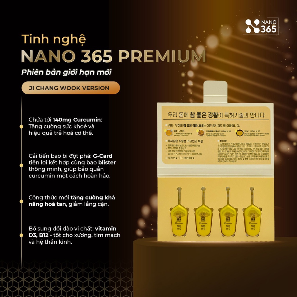 [BẢN NÂNG CẤP] Tinh Chất Nghệ Nano Curcumin 365 Premium Hàn Quốc Vĩ 4 Tuýp 12g