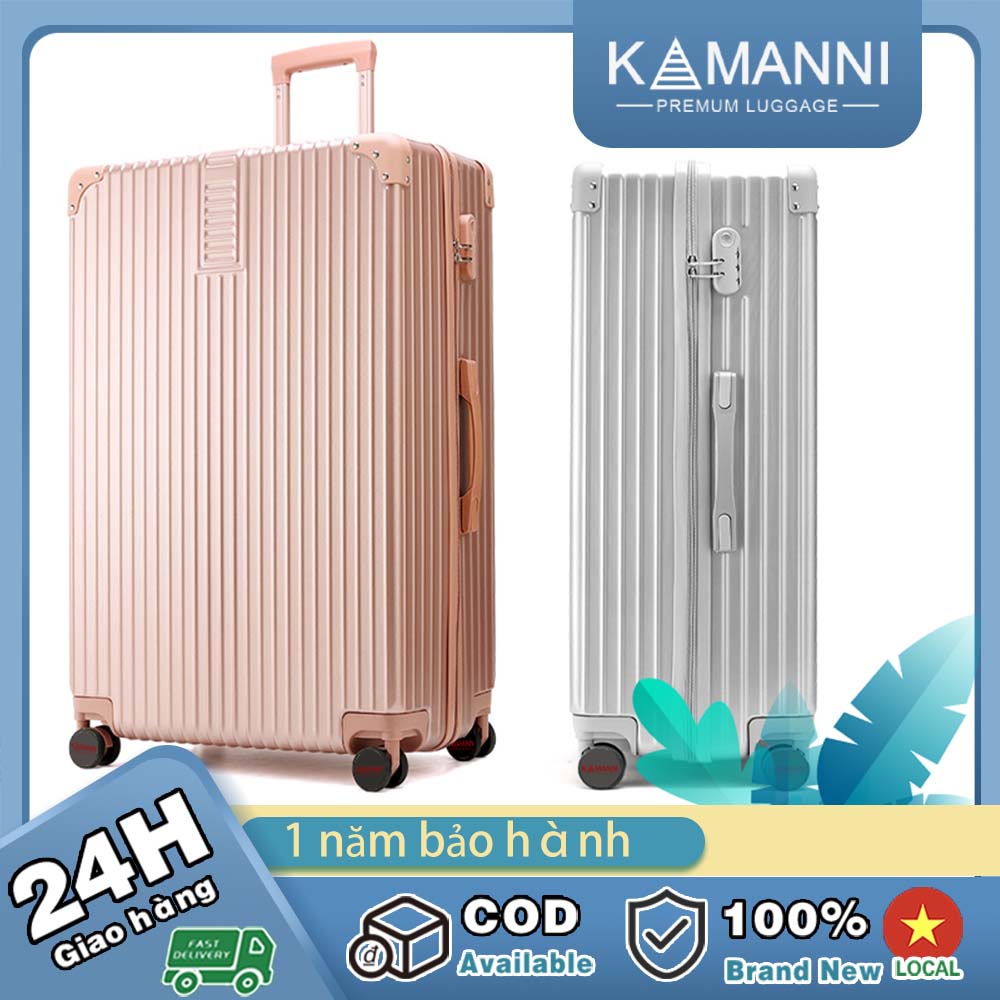 【KAMANNI】Vali kéo 20/24inch vali kéo du lịch PC+ABS xoay 360 độ tiện dụng chống va đập vali du lịch Bảo hành 1 năm