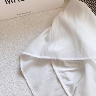 ĐẦM MIDI TRẮNG CỔ V TAY PHỒNG