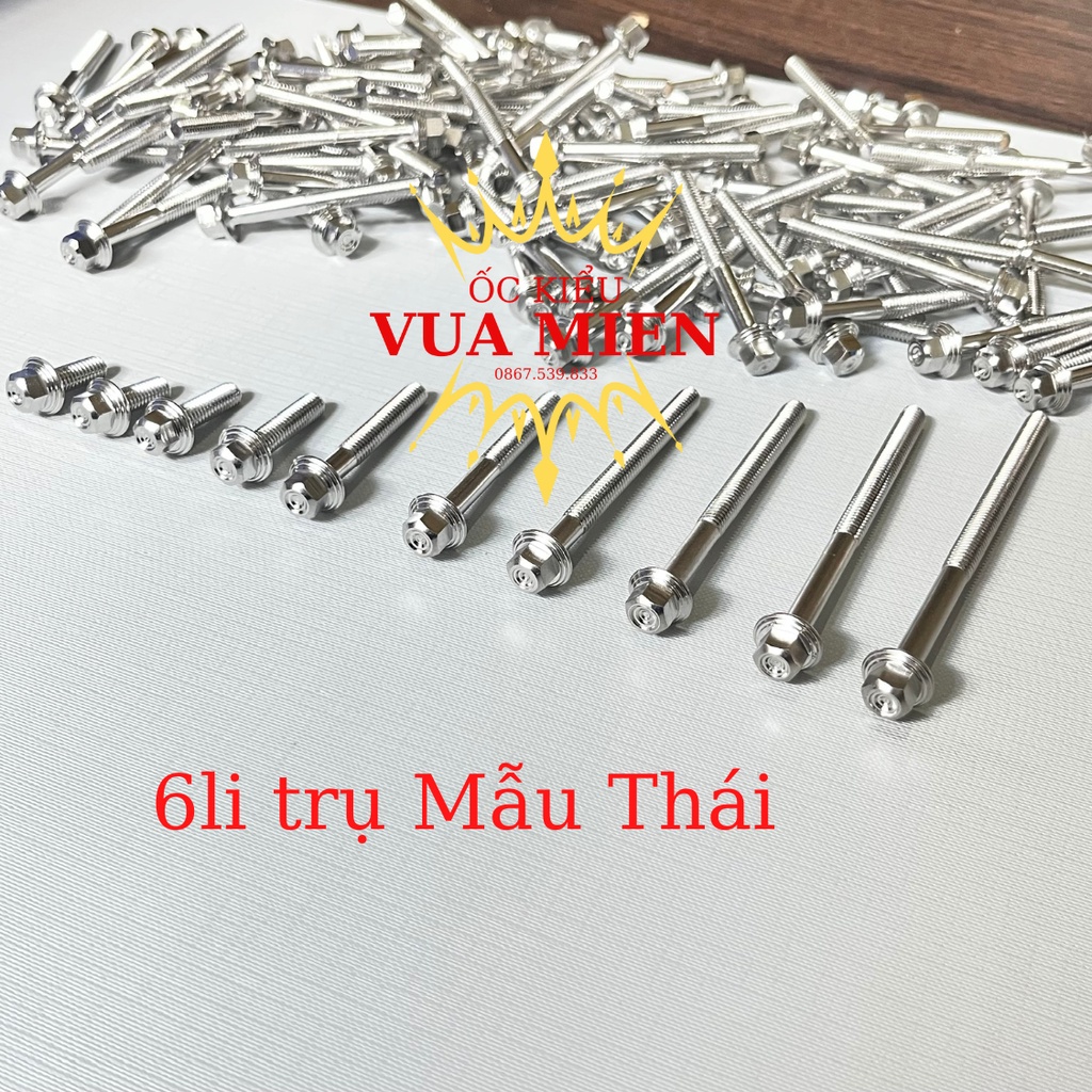 Ốc 6li trụ Inox 304 mẫu Thái và mẫu M3