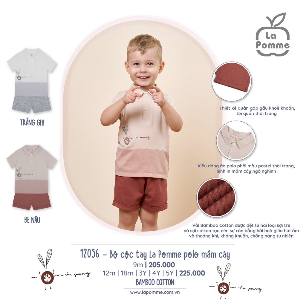 Lapome - Bộ cộc tay polo Mầm cây LP12056