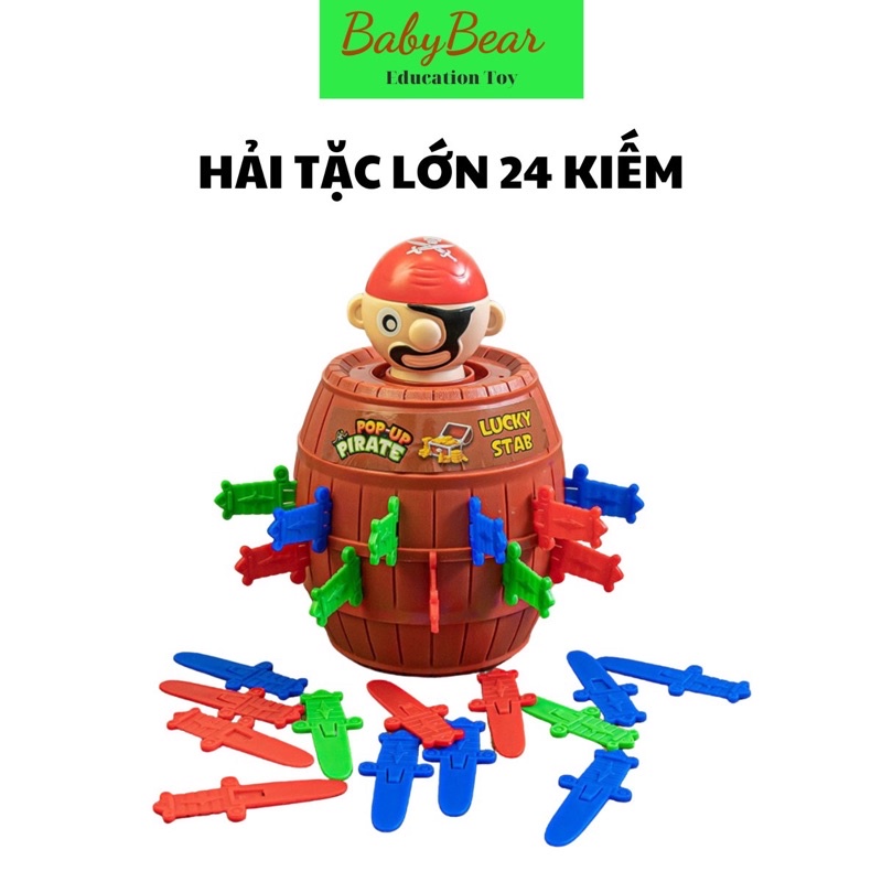 Đồ chơi thùng hải tặc đồ chơi giải trí cho mọi lứa tuổi size lớn 24 kiếm kết hợp làm thùng tiết kiệm cho bé