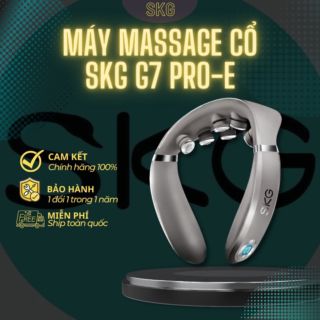 Máy Massage Cổ SKG G7 PRO-E công nghệ xung điện kết hợp massage vật lí giúp giảm đau,mỏi cổ vai gáy.