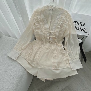 SÉT ÁO PEPLUM VIỀN BÈO+SHORT