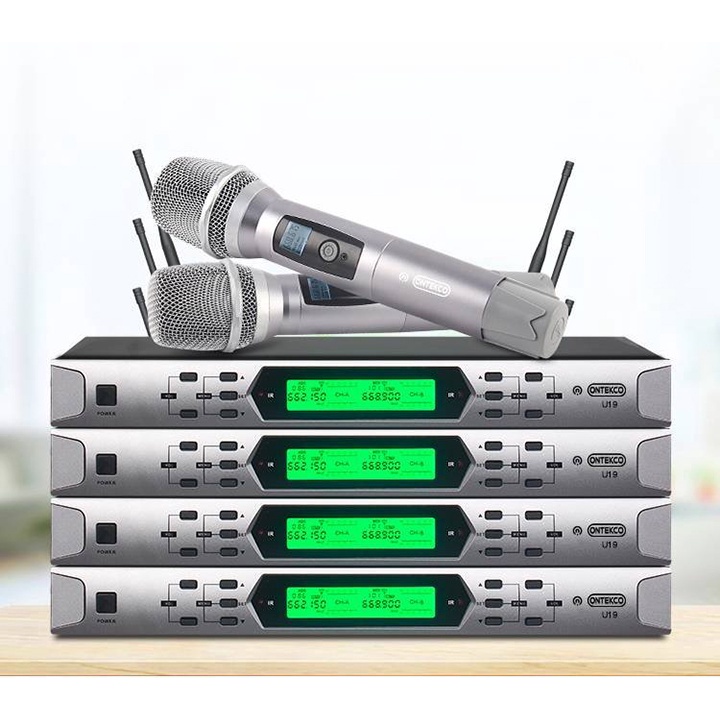 Bộ micro Ontekco U19 hát karaoke chuyên nghiệp, chất liệu thép cao cấp bảo hành 24 tháng thu sóng 80M