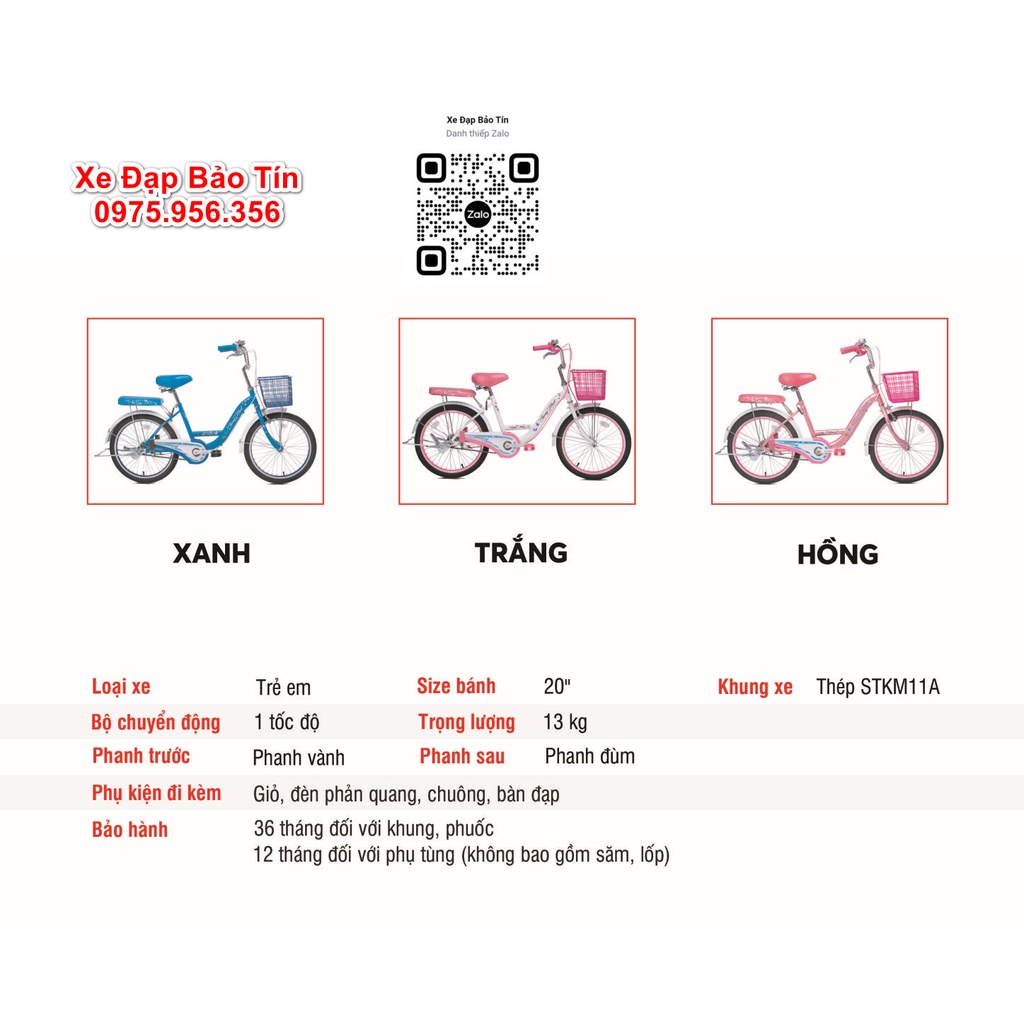 Xe đạp trẻ em  NEO 20-02, 20-03 - Hàng chính hãng THỐNG NHẤT bảo hành 5 năm.