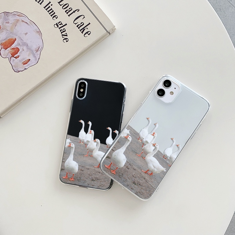 Ốp Điện Thoại Silicon Trong Suốt đàn vịt dễ thương độc lạ Chống Sốc Cho iPhone 11 13 Pro Max 12 Pro Max 7Plus xr u540