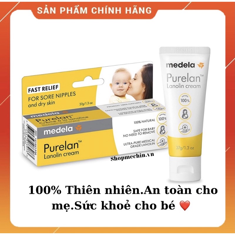 Kem bôi nứt đầu ti, nứt cổ gà, làm mềm da khô Medela Lanolin Cream 37g