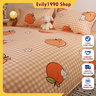 SET Chăn Ga Gối Cotton Poly Nhập Mẫu ĐÀO CAM DỄ THƯƠNG