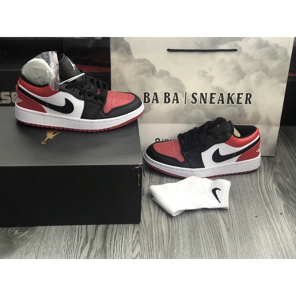 Giày Cao Cấp Thể Thảo Sneaker J/D Đỏ Gót Đỏ Thấp Cổ new 2022 SIêu Xinh Ảnh Thật + freeship + Tặng Tất