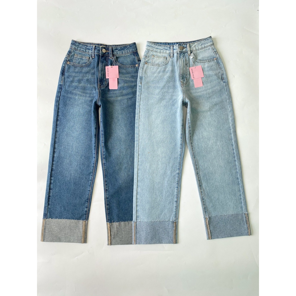 AfterBefore Quần Jeans suôn lật lai nhiều màu