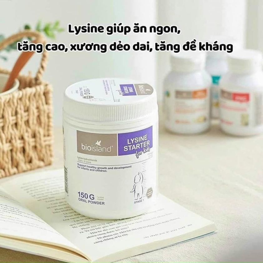 Lysine Bioisland bột và viên của Úc hỗ trợ tăng chiều cao cho bé