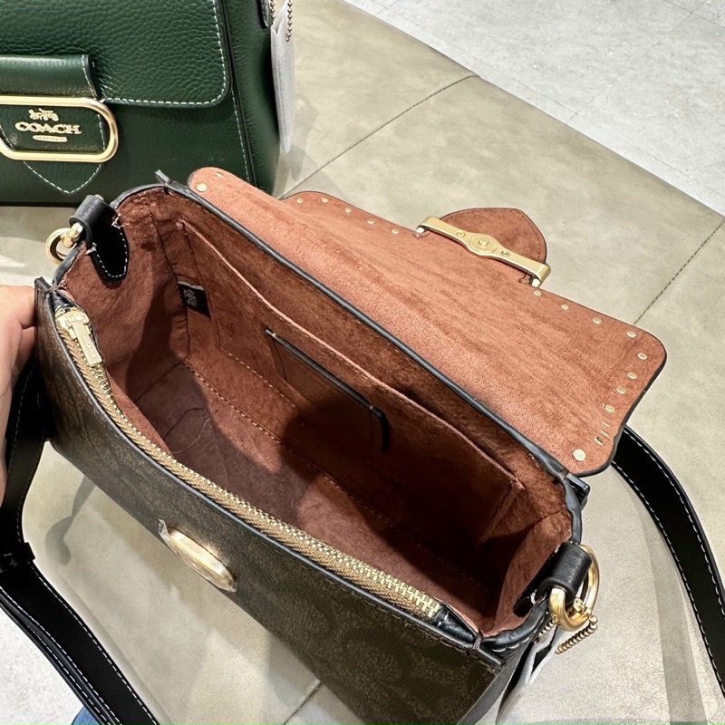 Túi Coach phối rắn da thật