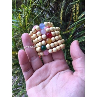 Vòng dâu tằm cho bé mix đá phong thủy