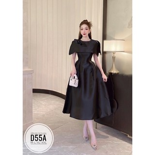 Đầm xoè tafta hoa D55A