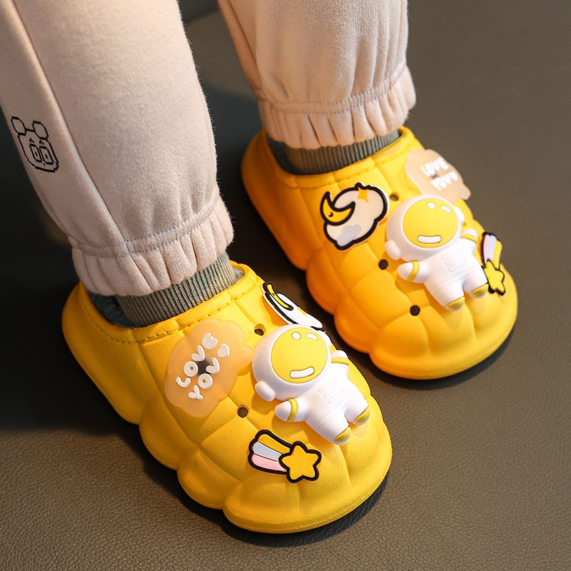 Sục Giày Lót Lông Phi Hành Gia Hót Siêu Cute Đáng Yêu , Dép Sục Phi Hành Gia Lót Lông Chống Thấm Nước Cho Bé