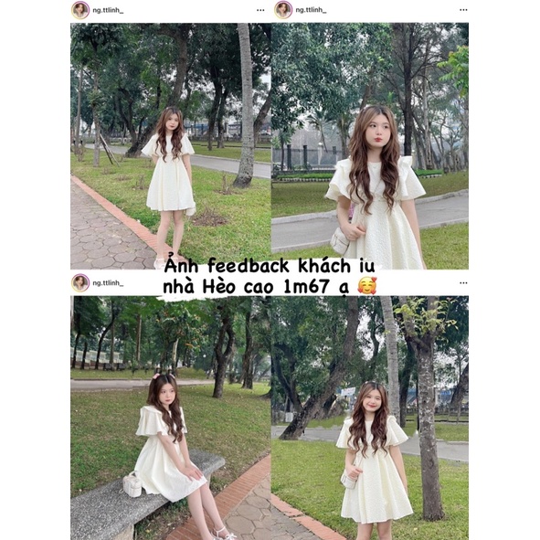 (Ảnh thật) Đầm Babydoll Xốp Cánh Tiên Hèo Studio