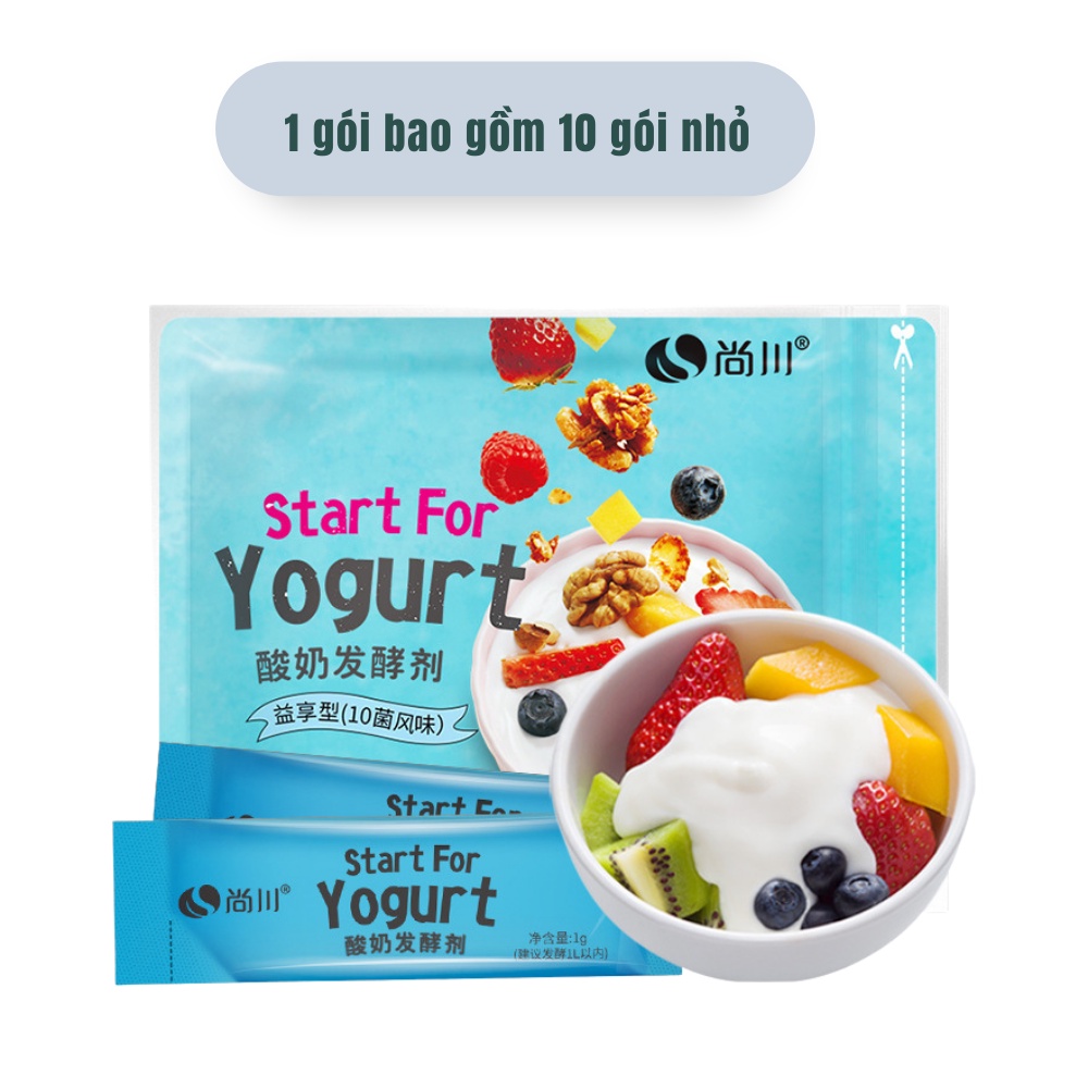 Gói lên men sữa chua giúp sữa chua lên men nhanh, đều sánh mịn, không bị tách nước
