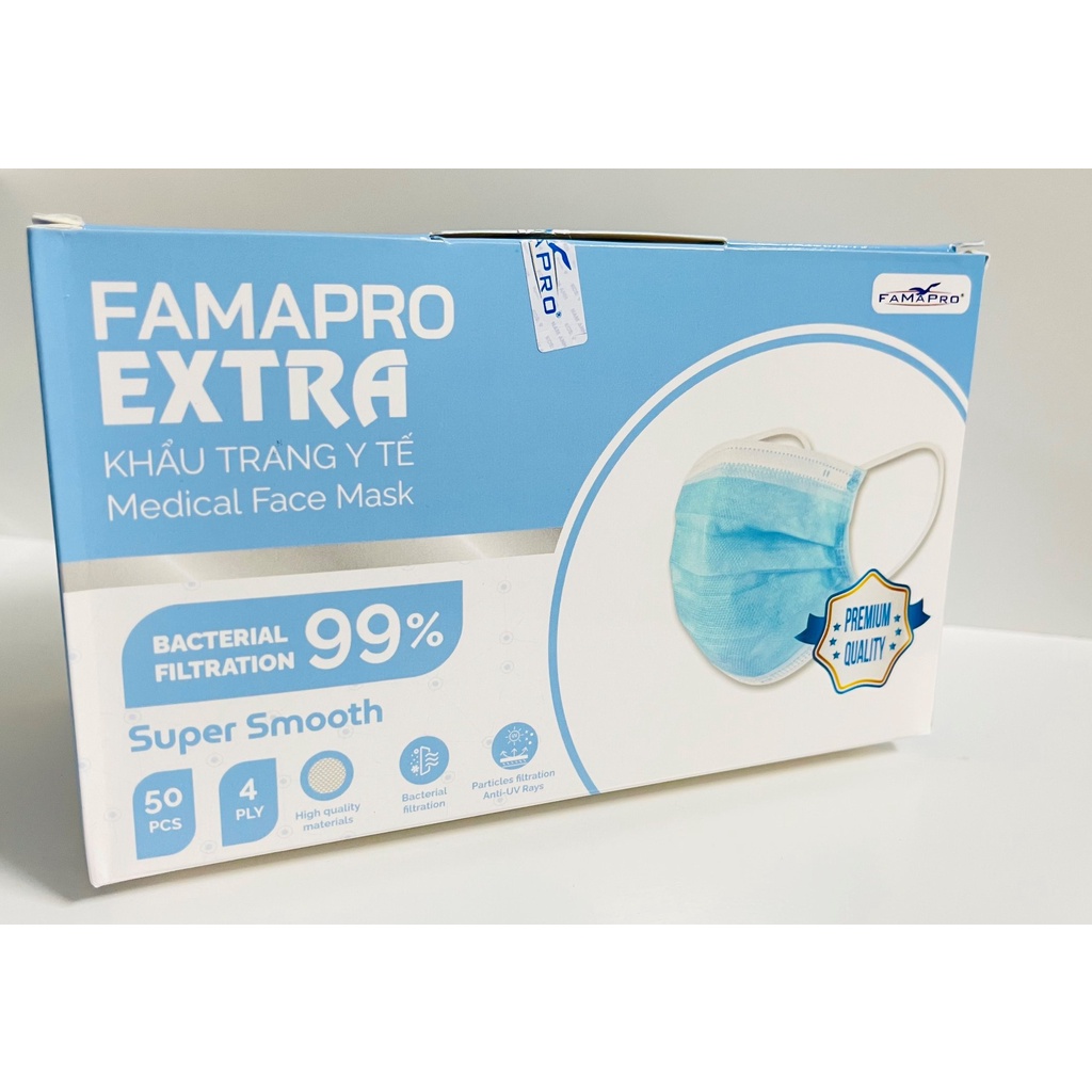 Khẩu trang y tế kháng khuẩn 4 lớp Famapro Extra