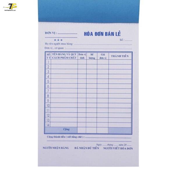 Hóa đơn bán lẻ 1 liên
