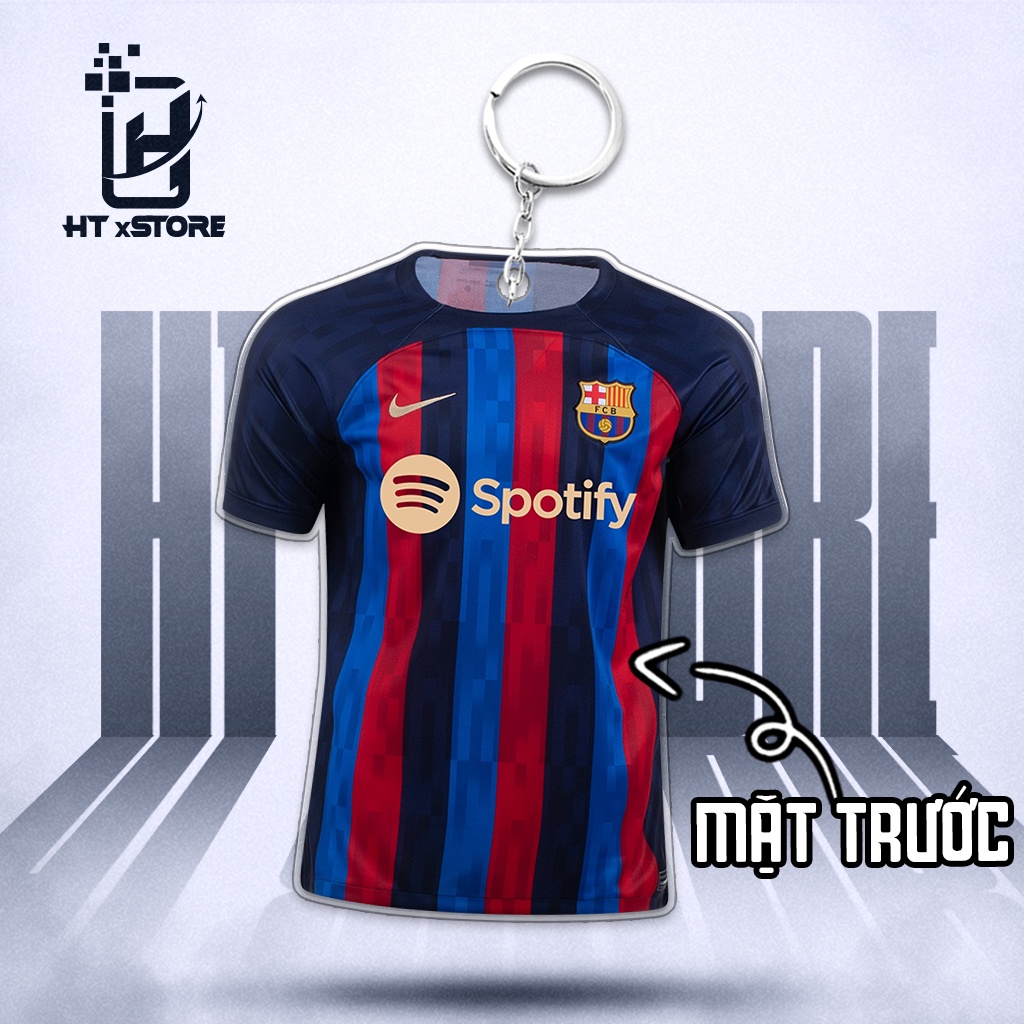 Móc khóa áo bóng đá CLB Barcelona in tỉ số chiến thắng 2-1 trước Real, móc khóa Barca trận đấu El Clasico