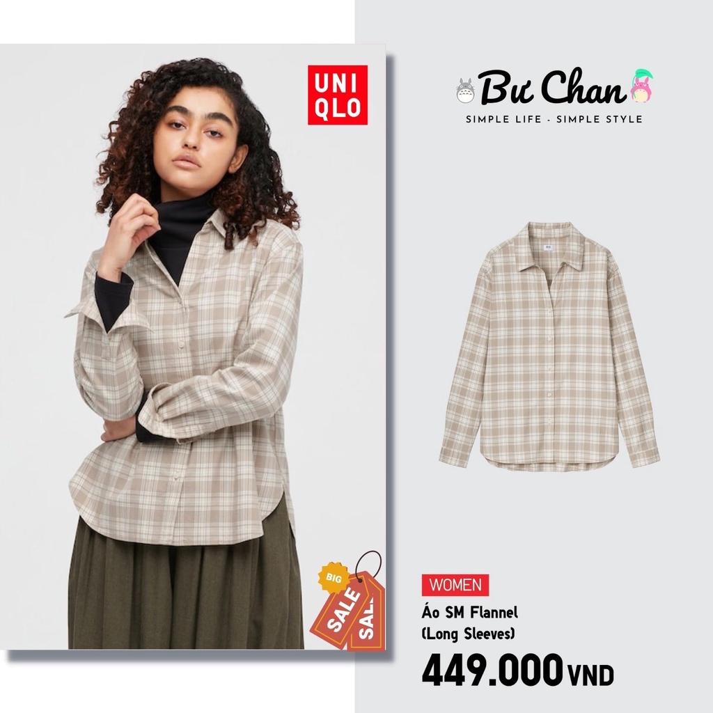 Áo Sơ Mi UNIQLO❤️Nhật Flannel Nhẹ Dài Tay - 440605