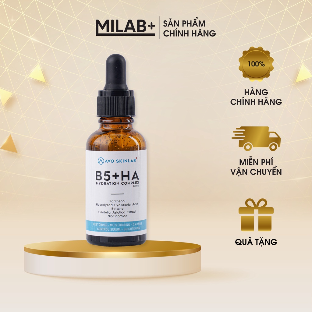 Serum ha b5 AVO - Tinh chất cấp ẩm cấp nước phục hồi da 30ml MILAB