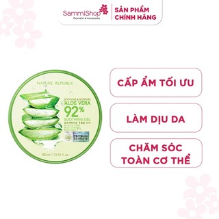 Combo 2 Nature Republic Gel dưỡng da Soothing & Moisture Aloe Vera 92% Soothing Gel 300ml