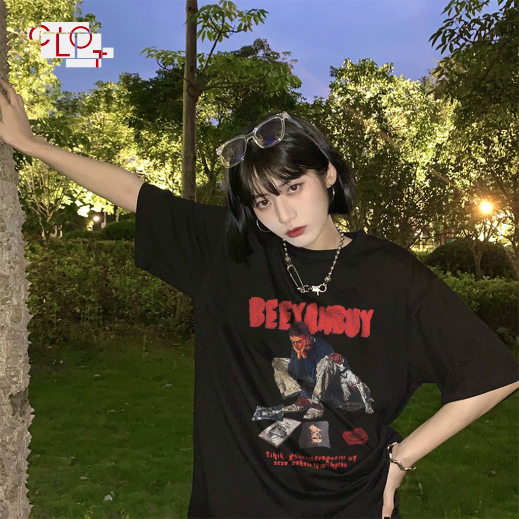 CLOT Áo thun tay lỡ nâu xám nam nữ retro áo phông unisex bigsize ulzzang 100%cotton