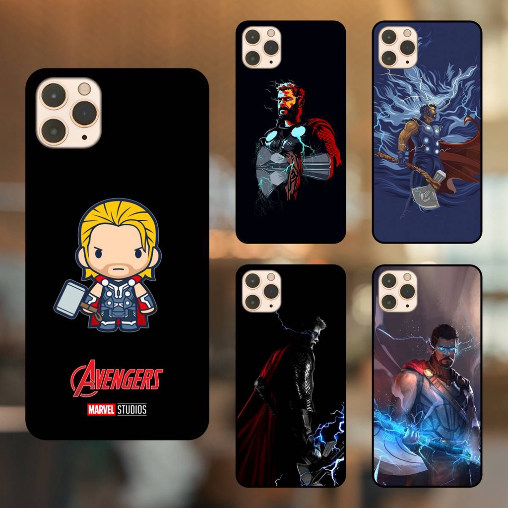 Ốp lưng điện thoại iPhone 11 Pro Max viền đen Thor Marvel Avengers Siêu Anh Hùng