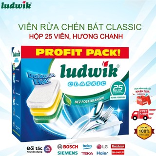 Viên rửa chén bát Ludwik classic 25 viên, không chứa photphate, Ba Lan