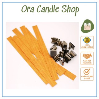 Bấc nến, bấc gỗ và đế ora, làm nến thơm handmade