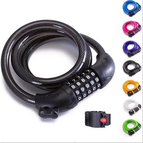 Khoá dây 5 số cao cấp dành cho xe đạp , thiết bị chống trộm