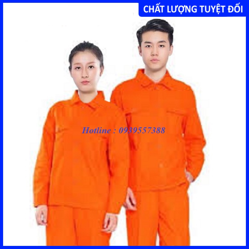 QUẦN ÁO BẢO HỘ LAO ĐỘNG VẢI KAKI NAM ĐỊNH LOẠI 1 ( MÀU CAM )