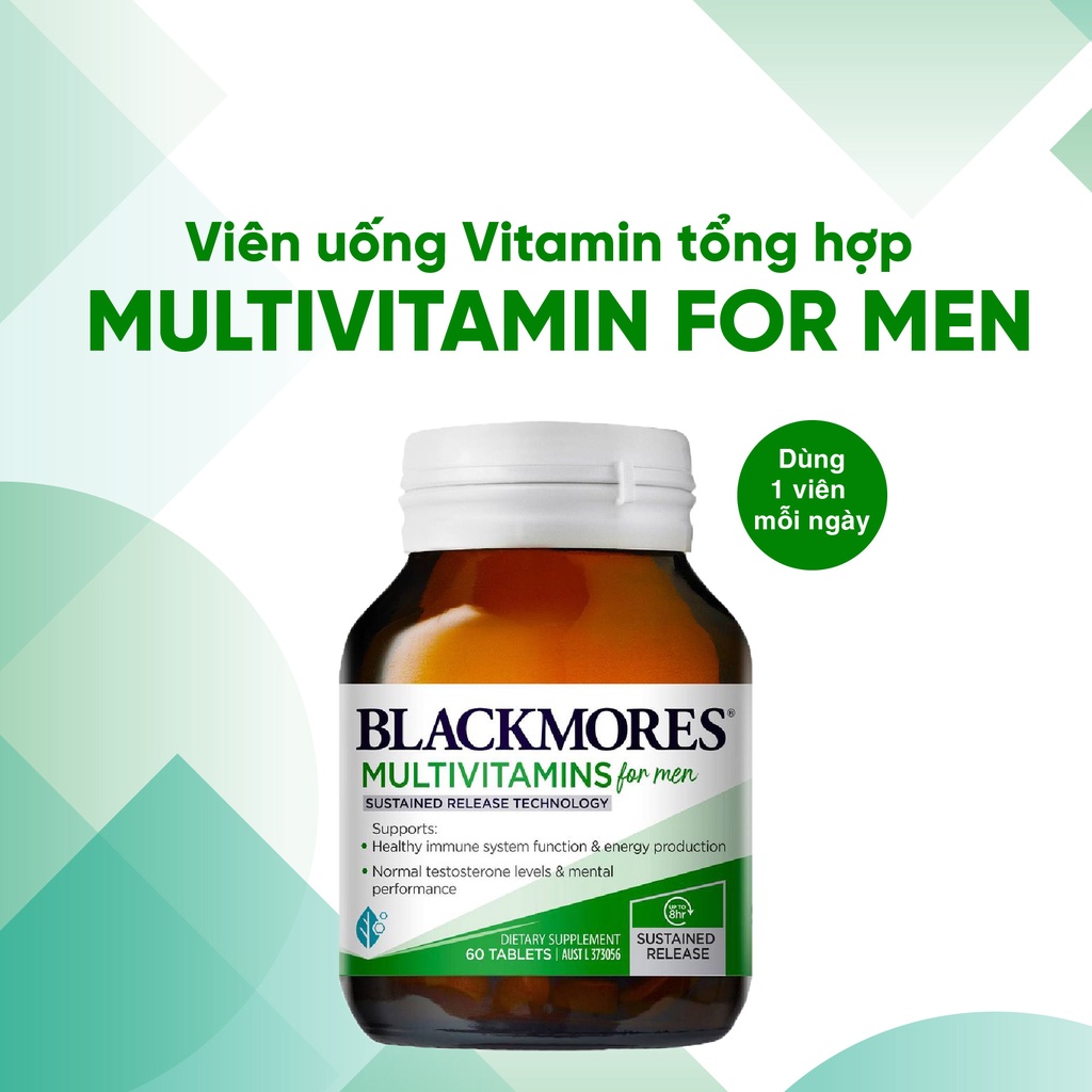Vitamin tổng hợp dành cho nam Multivitamin Blackmores 60 viên hỗ trợ sức khỏe toàn diện cho nam giới