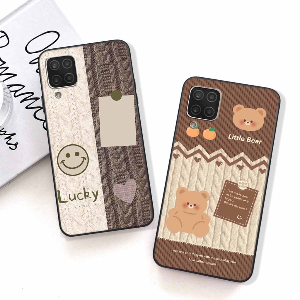 Ốp lưng Samsung A12 / M12 / A22 4G / A22 5G in hình họa tiết len Lucky Bunny,Bear,Smile