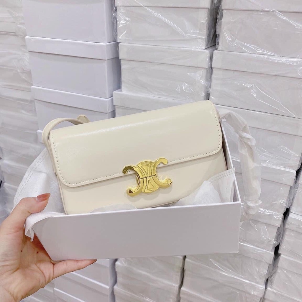 Túi đeo vai,đeo chéo khoá cài bản mới nhất hàng cao cấp full bocx nguyên siu có 2 màu đen trắng phong cách thòi trang