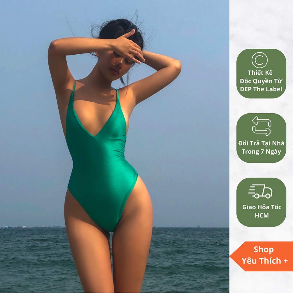 Đồ bơi một mảnh Hawaii màu xanh Poison Green thời trang quyến rũ - form chuẩn vải cao cấp cực tôn dáng - Đẹp Bikini