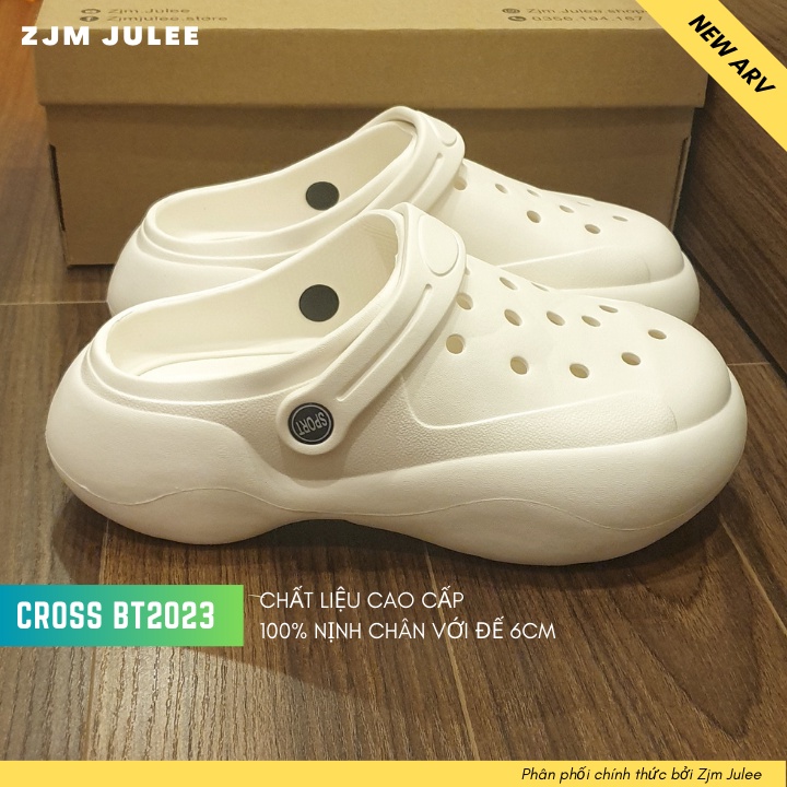 Dép cross nữ đế cao 6cm BEATY09 dễ thương - sục bánh mì nữ trendy 2022