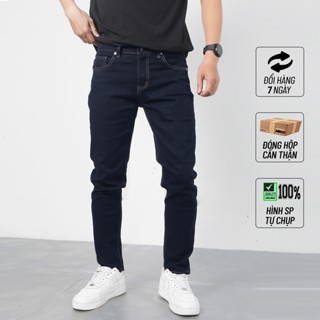 Quần jean nam skinny tape QJ06 Nigo ống ôm màu xanh navy co dãn ống ôm cao cấp