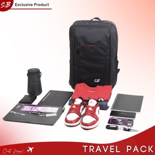 Travel Pack balo du lịch đa năng tiện lợi chính hãng thương hiệu S&B màu đen