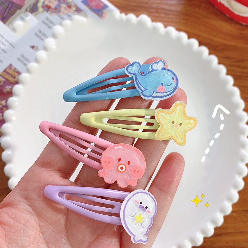 Kẹp Tóc Hình Động Vật Biển Màu Kẹo Dễ Thương Cho Nữ