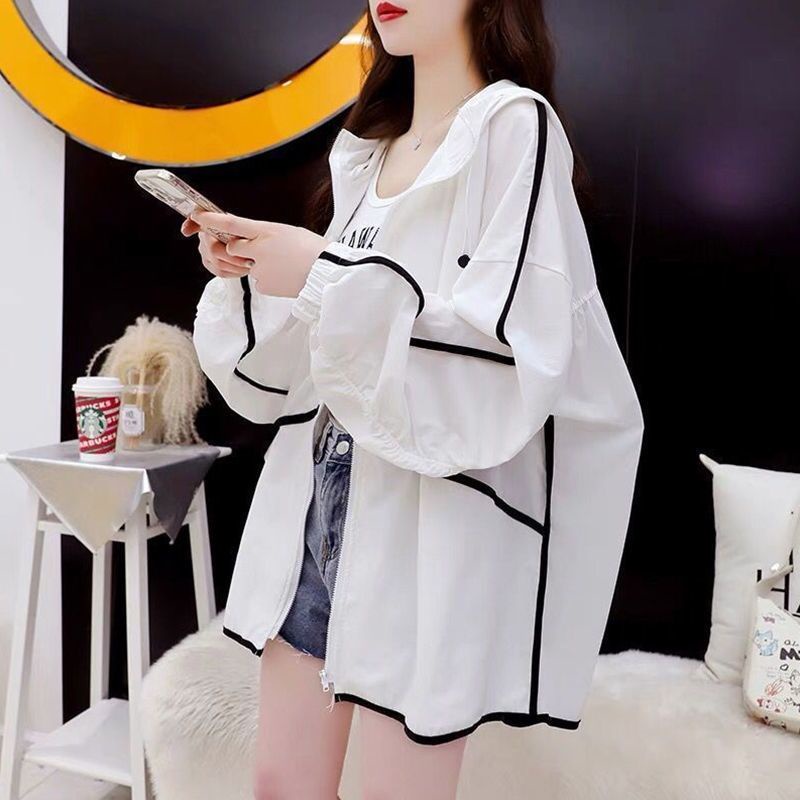 Áo Khoác Cardigan Mỏng Có Mũ Trùm Dáng Rộng Thoáng Khí Thời Trang Mùa Hè Hàng Mới Dành Cho Bạn Nữ
